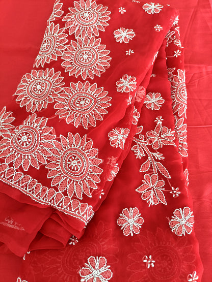 रूहानी - Soft Georgette Chikankari Saree