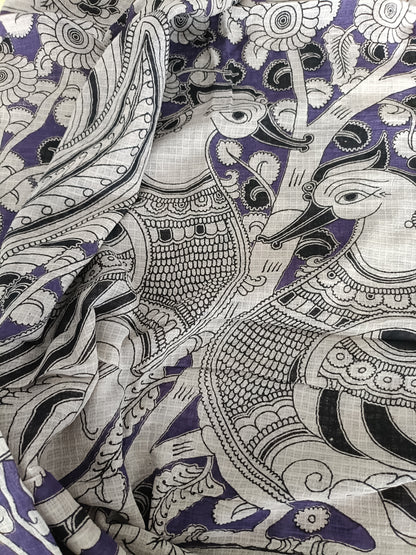 सिता - Pure Kota Handloom Cotton Handcrafted Kalamkari Sareep