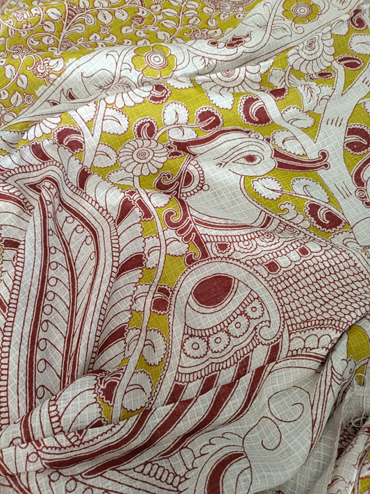 चित्रांगी - Pure Kota Handloom Cotton Handcrafted Kalamkari Saree
