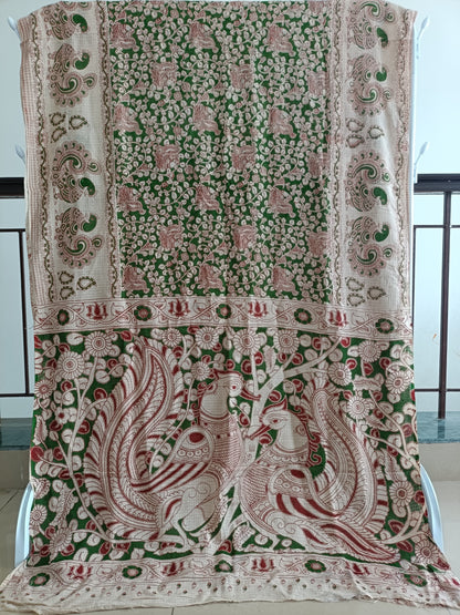 विदर्भा - Pure Kota Handloom Cotton Handcrafted Kalamkari Saree