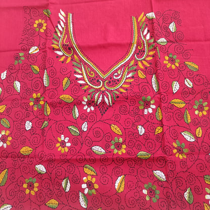 कुहू – Pure Cotton Kantha Stitch Kurta Fabric