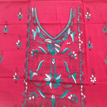 ईशानी - Kantha Cotton Kurta with Chikankari Kota Dupatta