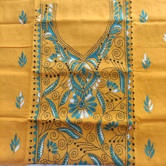 मधुमिता – Pure Cotton Kantha Stitch Kurta Fabric