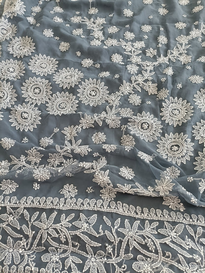 वर्षा - Soft Georgette Chikankari Saree