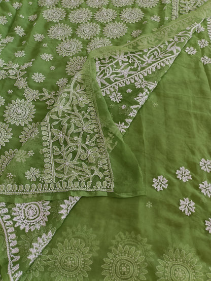 तृषा - Soft Georgette Chikankari Saree