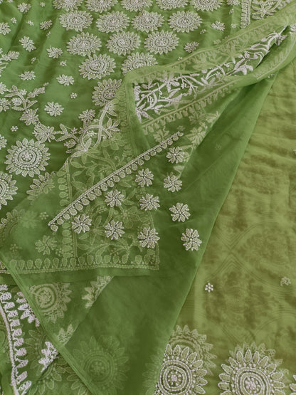 तृषा - Soft Georgette Chikankari Saree