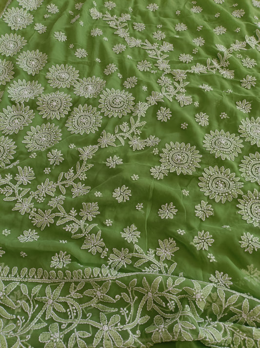 तृषा - Soft Georgette Chikankari Saree