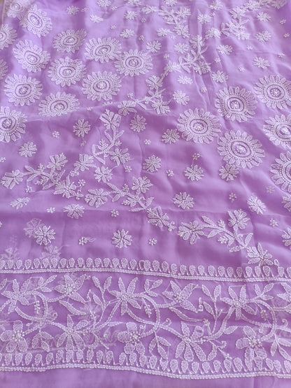 हेमलता - Soft Georgette Chikankari Saree
