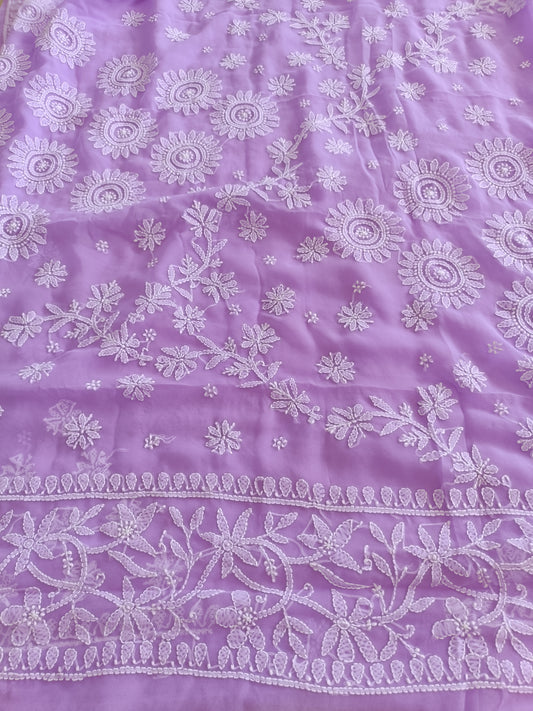हेमलता - Soft Georgette Chikankari Saree