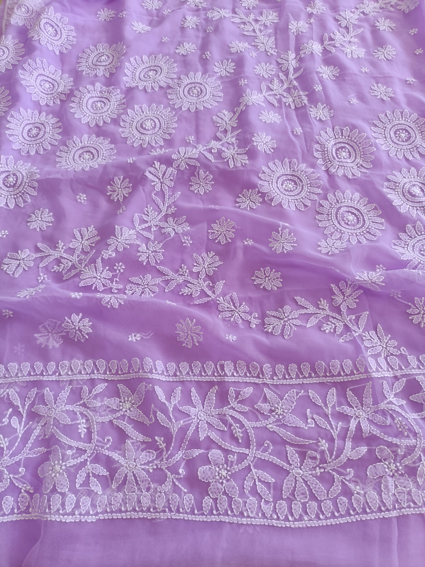 हेमलता - Soft Georgette Chikankari Saree