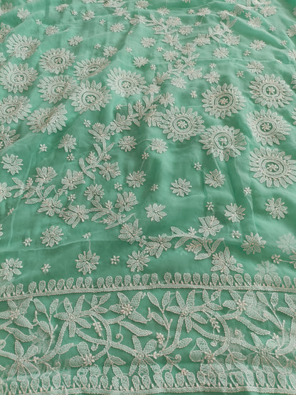 प्रियंका - Soft Georgette Chikankari Saree