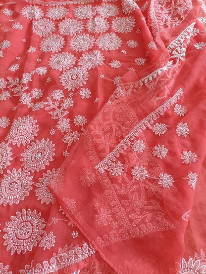 जान्हवी - Soft Georgette Chikankari Saree