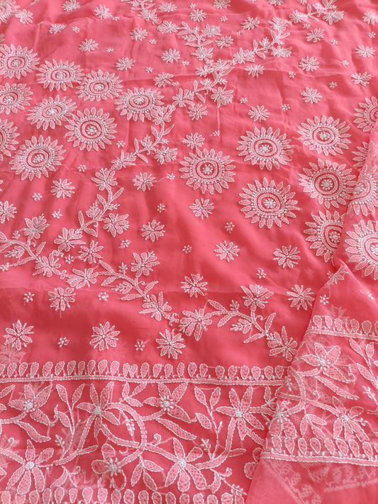 संध्या - Soft Georgette Chikankari Saree