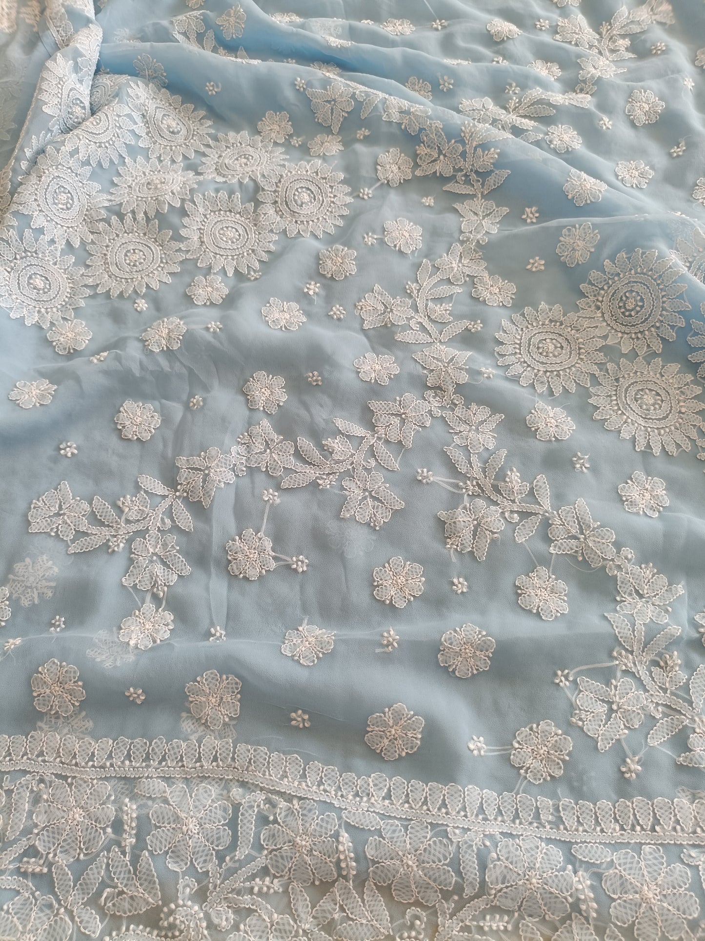 माधुरी - Soft Georgette Chikankari Saree