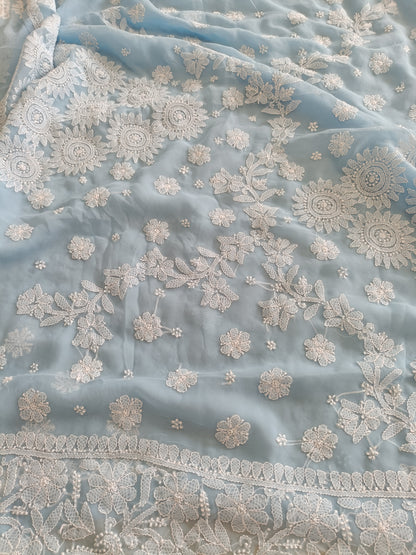 माधुरी - Soft Georgette Chikankari Saree
