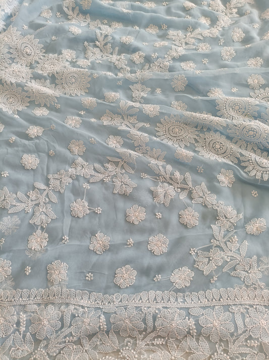 माधुरी - Soft Georgette Chikankari Saree