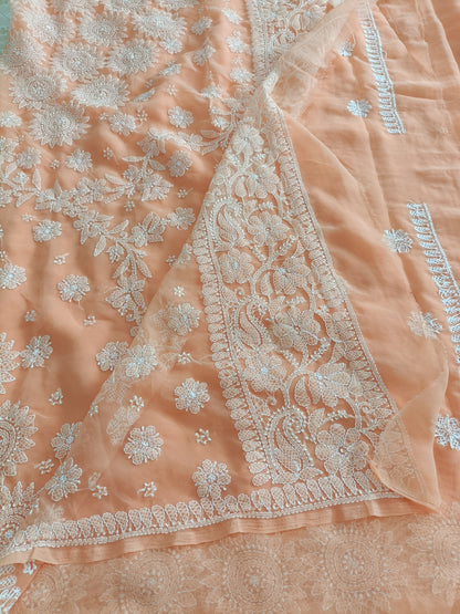 वंदना - Soft Georgette Chikankari Saree