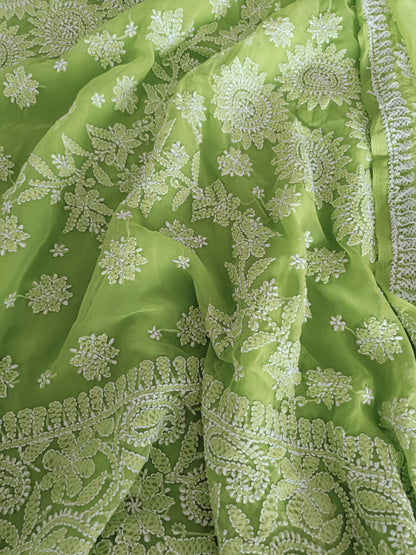 वृतिका़ - Soft Georgette Chikankari Saree