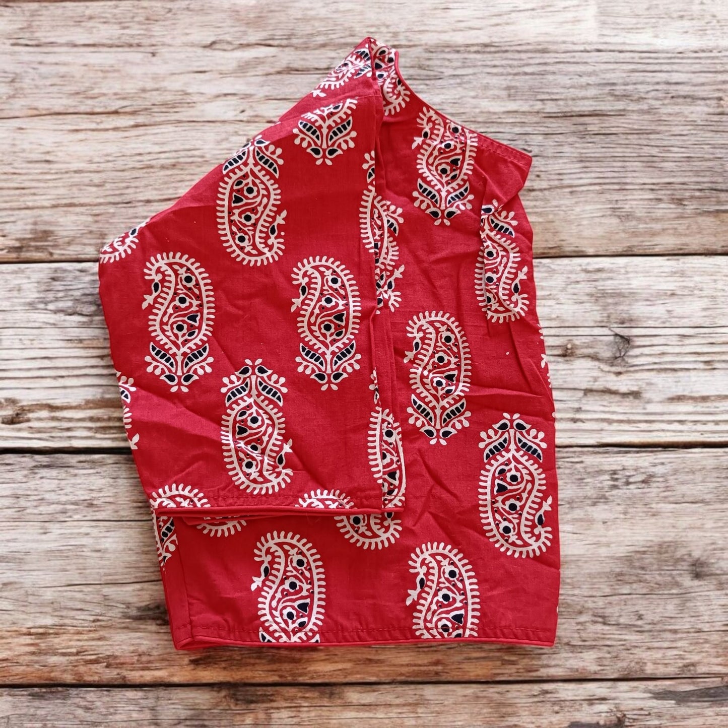 अवनीश्री - Stitched Cotton Bagru Printed Blouse - Stitched Blouse | Tags: Bagru Glass Sleeves