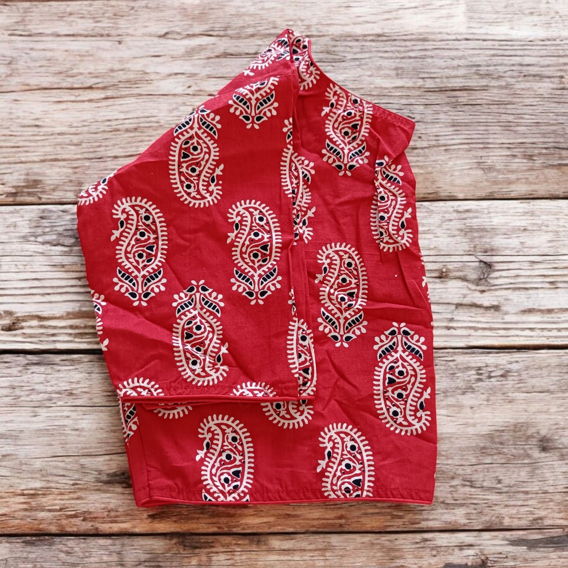 अवनीश्री - Stitched Cotton Bagru Printed Blouse - Stitched Blouse | Tags: Bagru Glass Sleeves