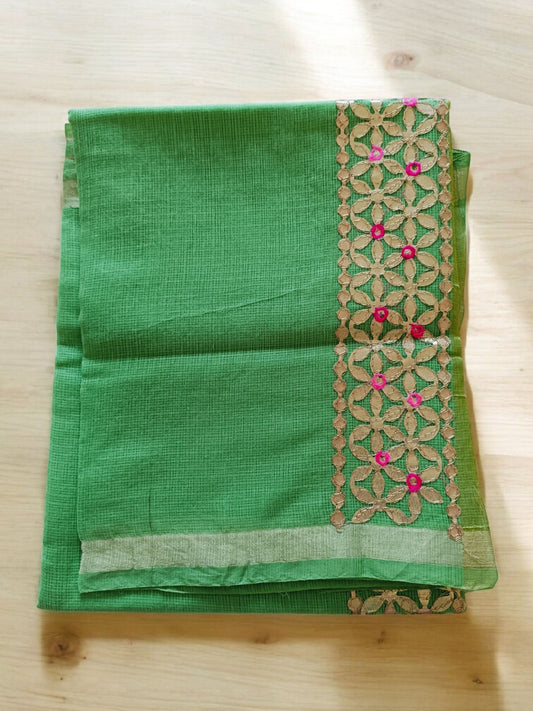Kota Doria Sarees with Gota work