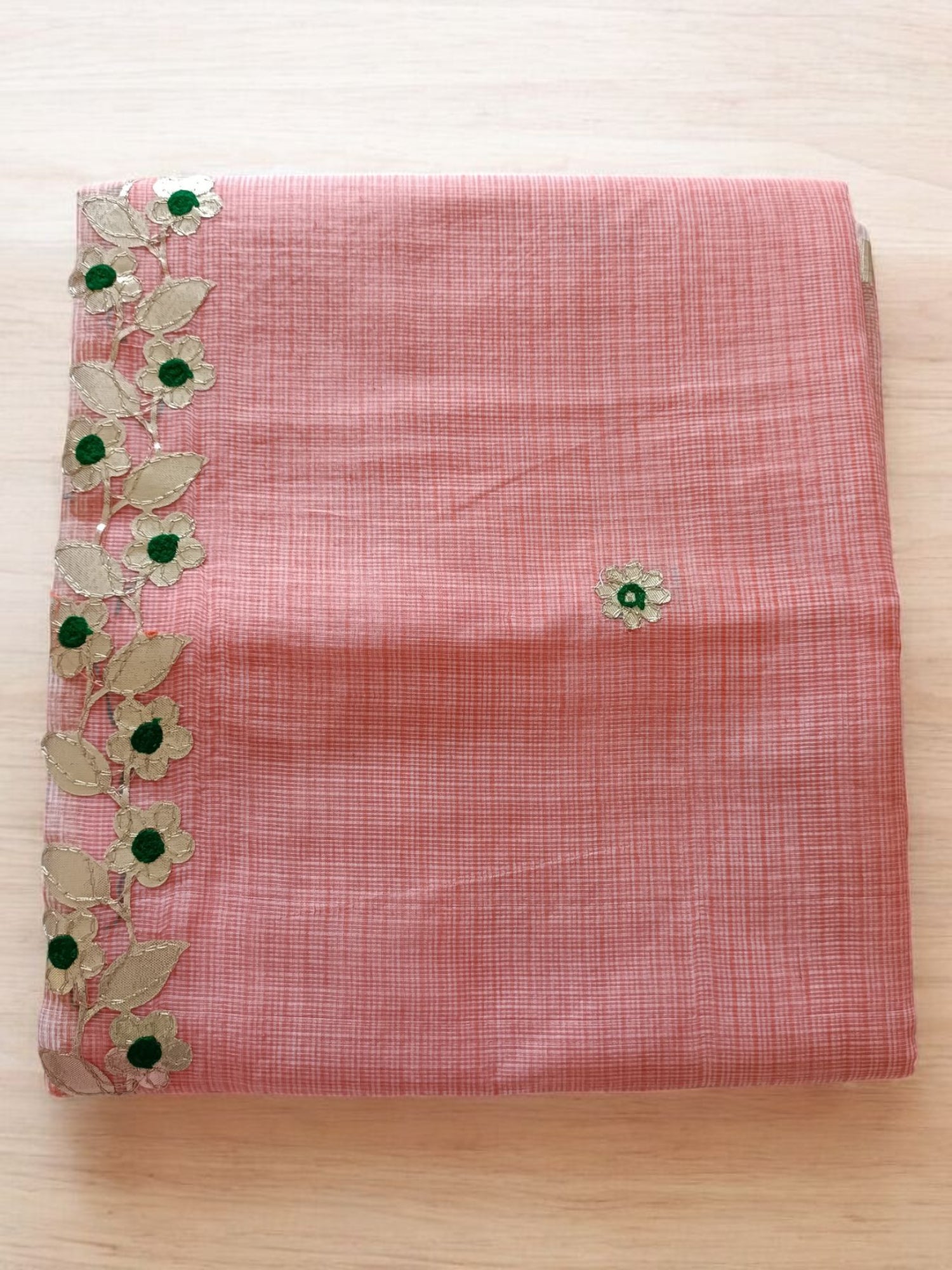 कुसुमवर्णा - Kota Doria Sarees with Gota work - Saree | Tags: Kota Doria Embroidery