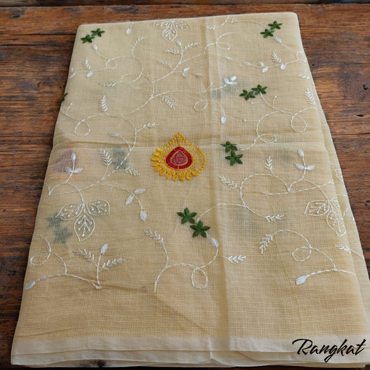 Kota Doria Embroidery Saree