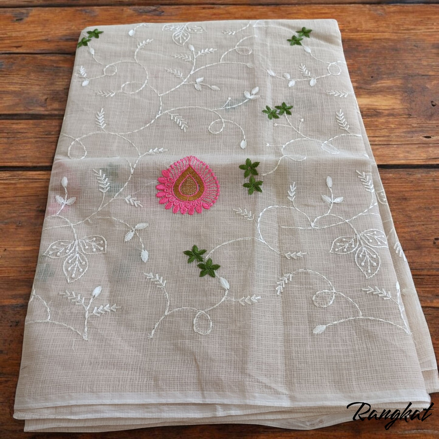 Kota Doria Embroidery Saree