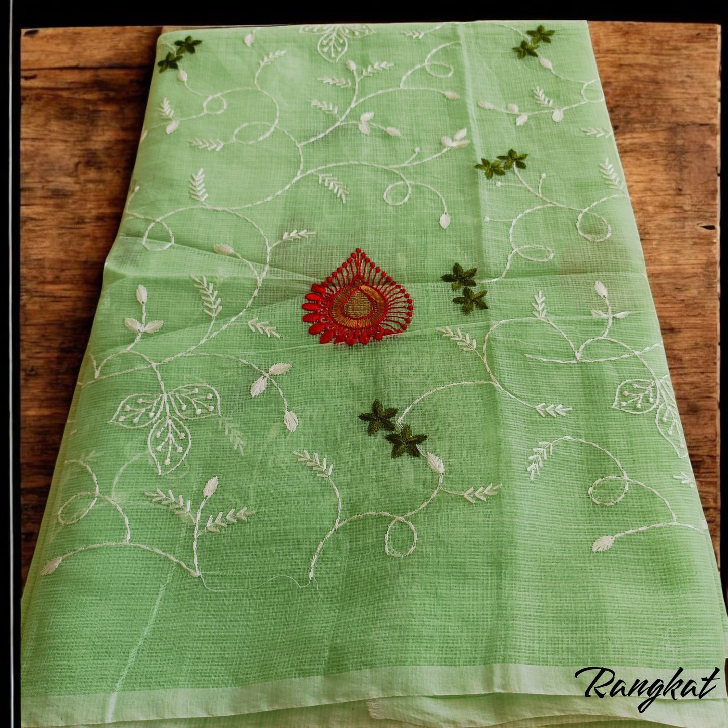 Kota Doria Embroidery Saree