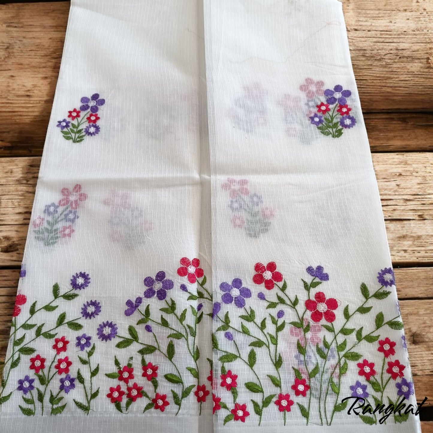 Kota Doria Embroidery Saree - Saree | Tags: Kota Doria Embroidery
