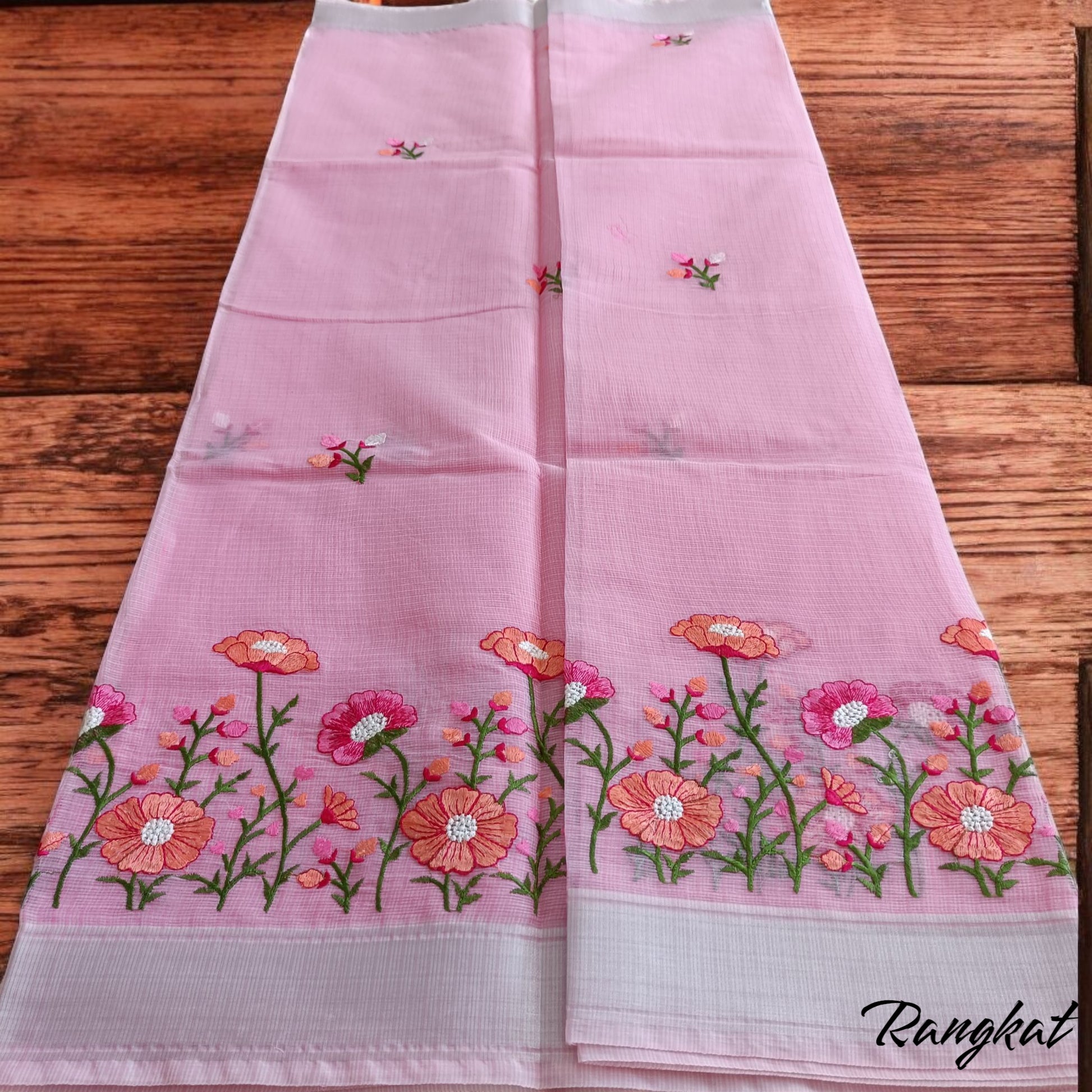 रोहिणी - Kota Doria Embroidery Saree - Saree | Tags: Kota Doria Embroidery