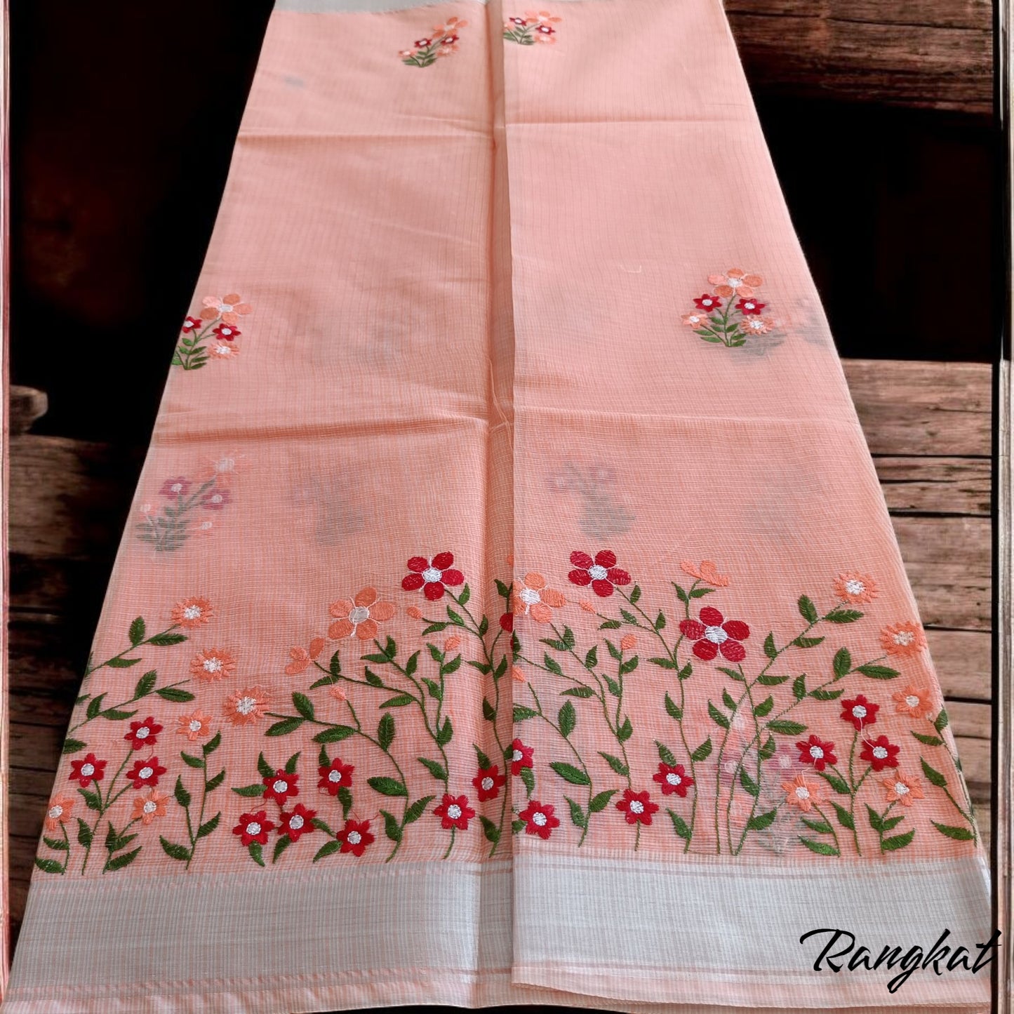 Kota Doria Embroidery Saree - Saree | Tags: Kota Doria Embroidery
