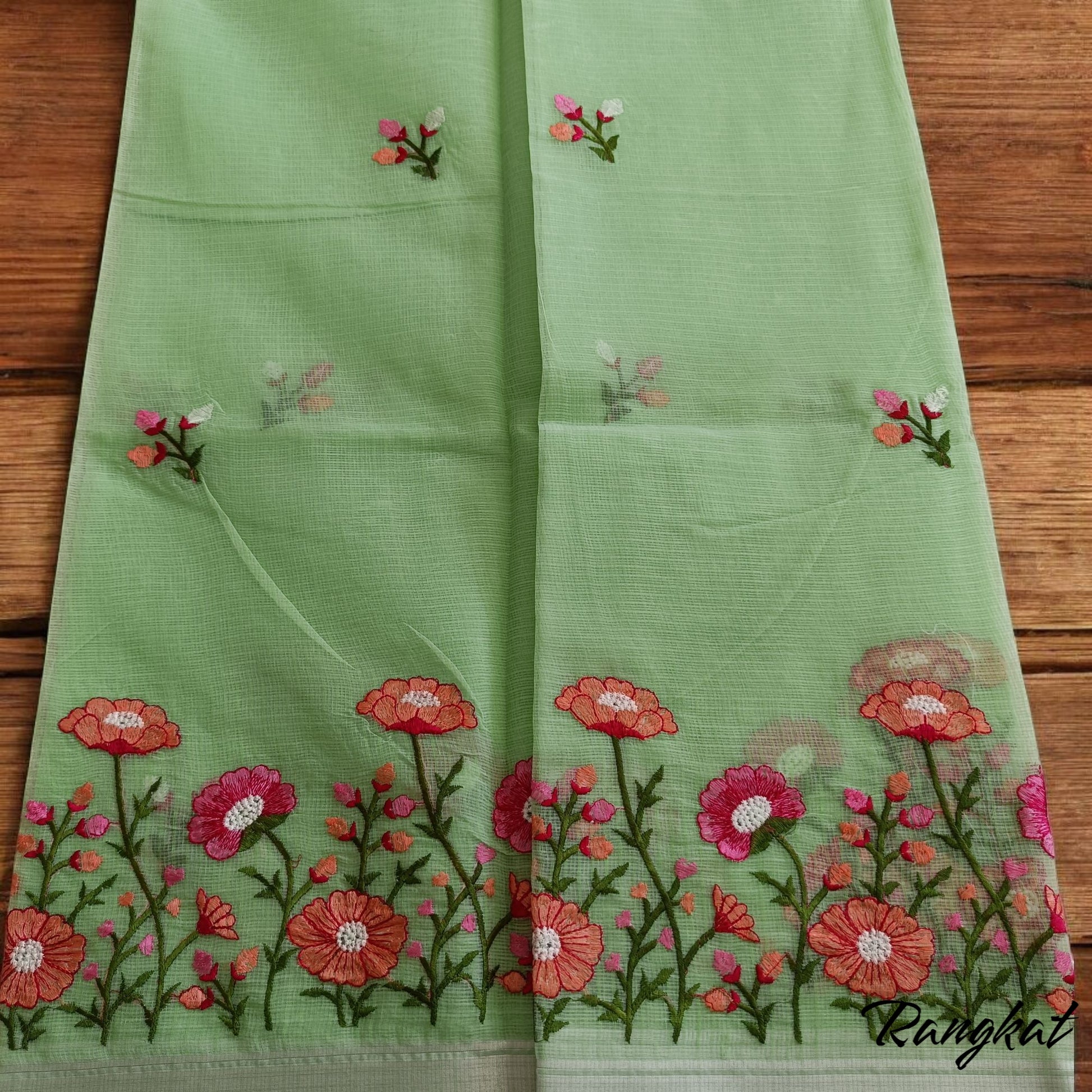 Kota Doria Embroidery Saree - Saree | Tags: Kota Doria Embroidery