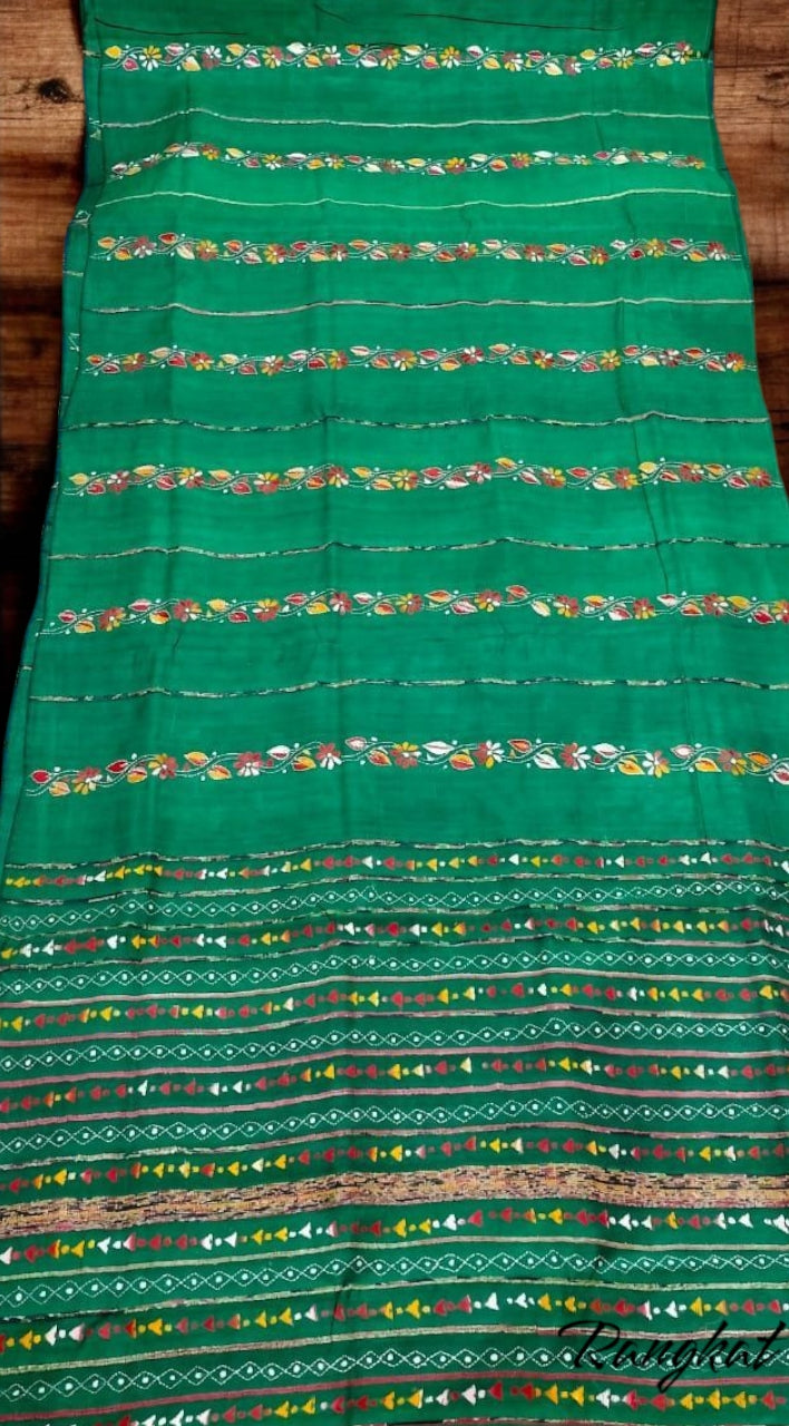 Handmade Kantha Stitch Khesh Cotton Saree