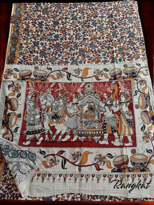Handmade Kalamkari Mul Cotton Sarees