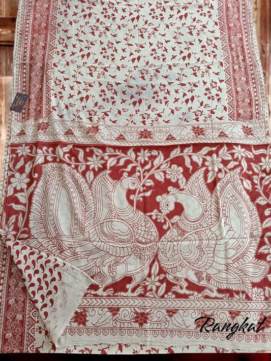 Handmade Kalamkari Mul Cotton Sarees