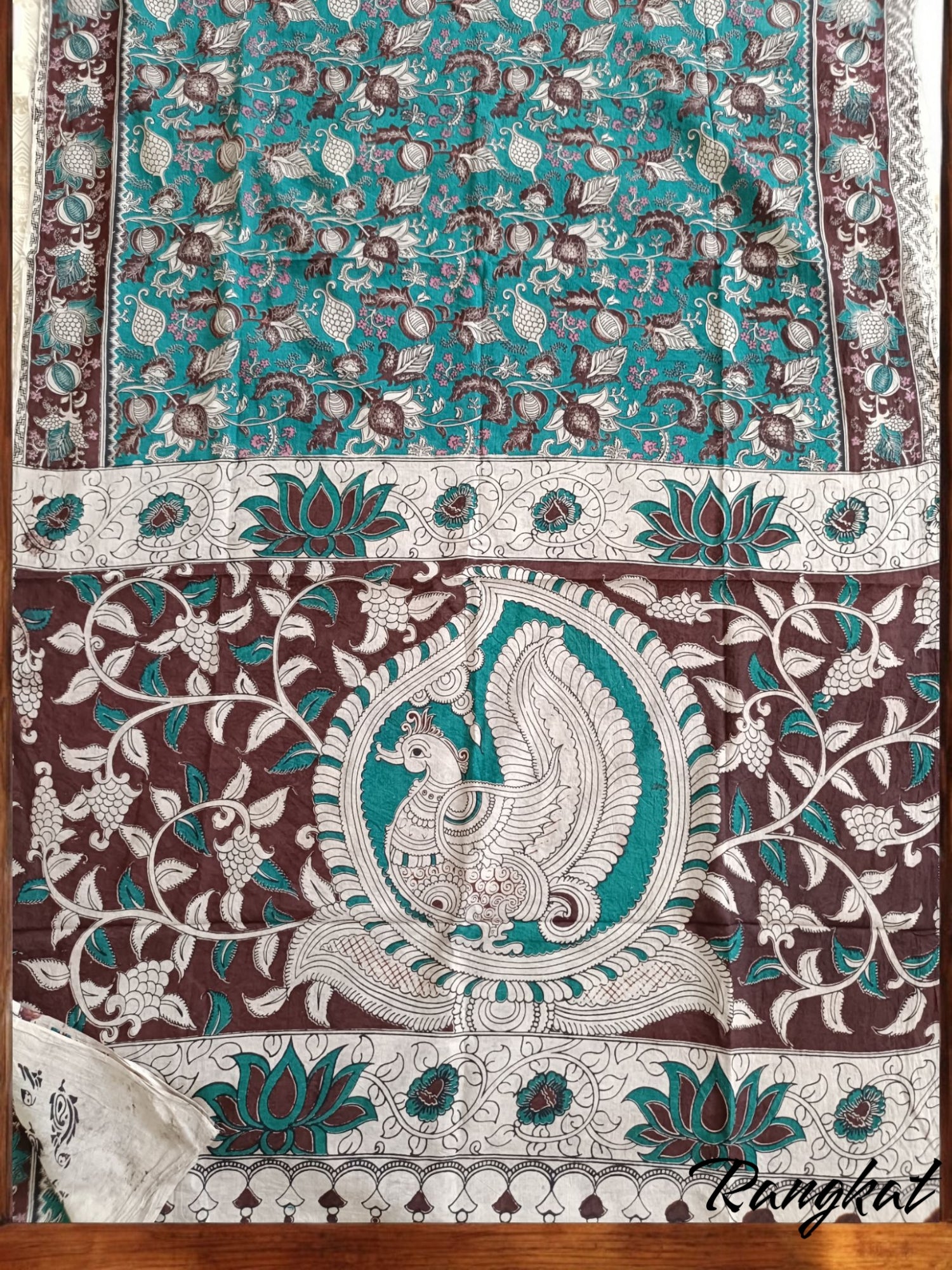 प्रियंबद नृत्यरत - Handmade Kalamkari Mul Cotton Sarees - Saree | Tags: Kalamkari Mul Cotton