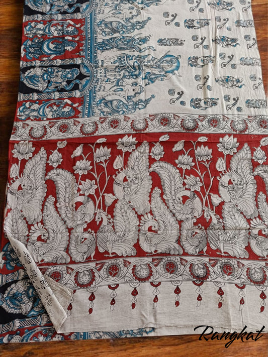 Handmade Kalamkari Mul Cotton Sarees