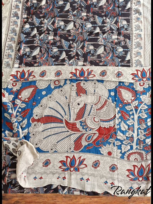दिव्यविवाह - Handmade Kalamkari Mul Cotton Sarees - Saree | Tags: Kalamkari Mul Cotton