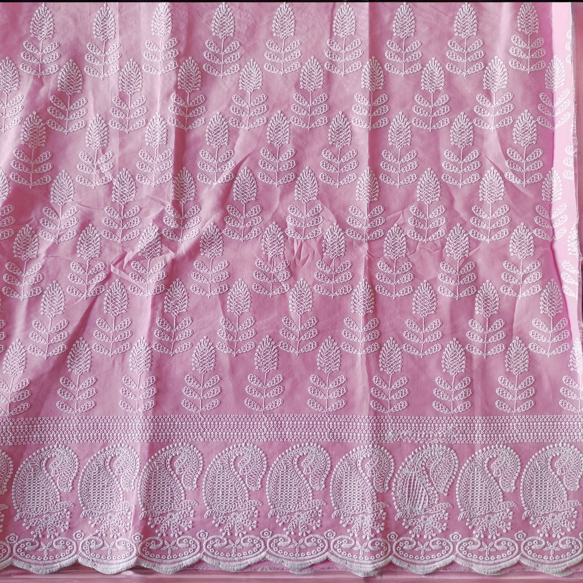 शीतलवायुसंविता - Chikankari Cotton Blouse Fabric - Fabric | Tags: Chikankari Cotton Textile