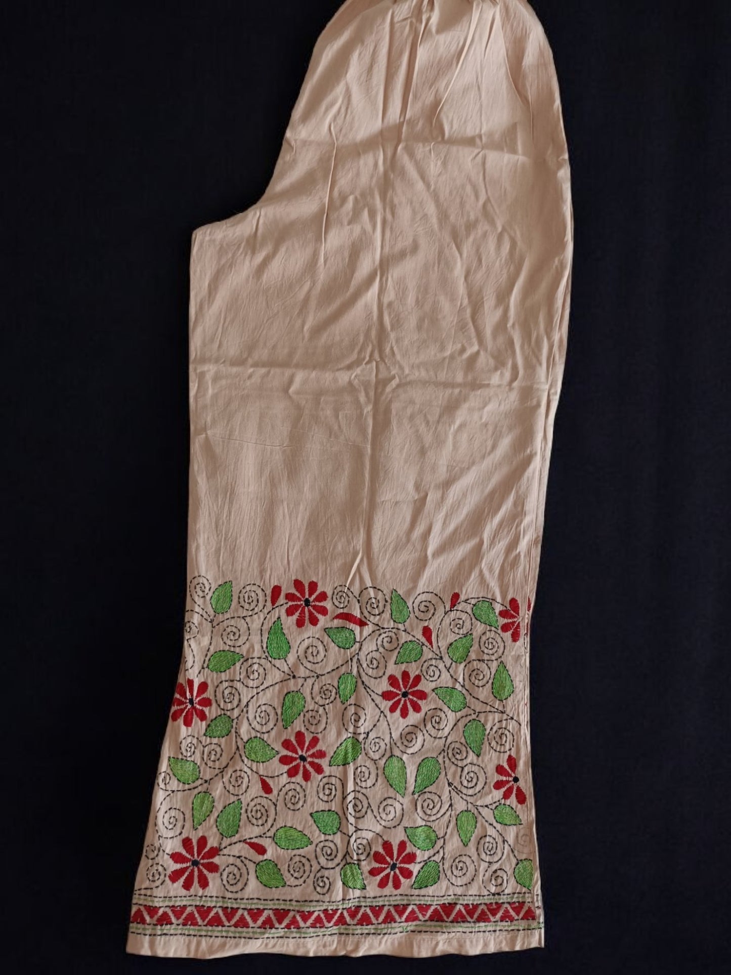 Pure Cotton Trendy Plazzos with Kantha Stitch