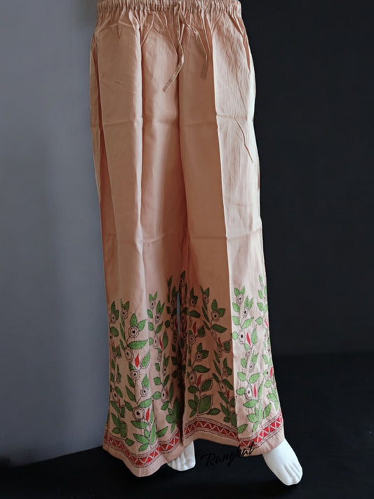 Pure Cotton Trendy Plazzos with Kantha Stitch