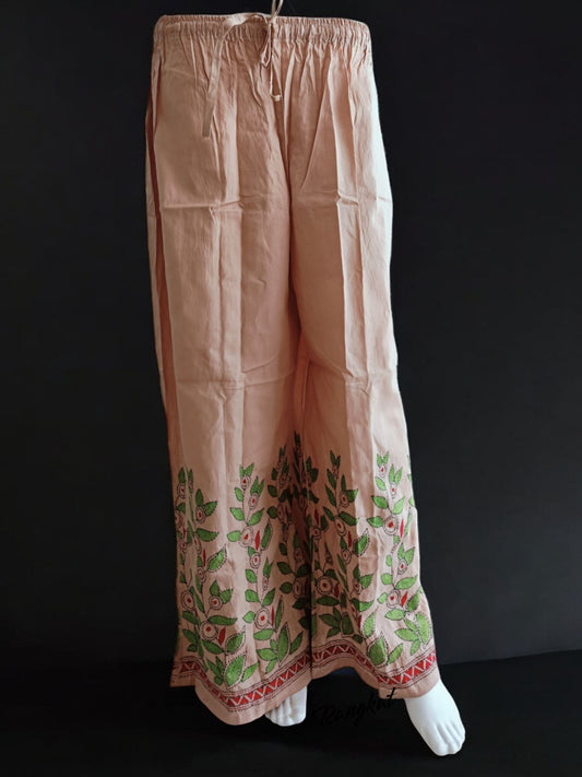 Pure Cotton Trendy Plazzos with Kantha Stitch