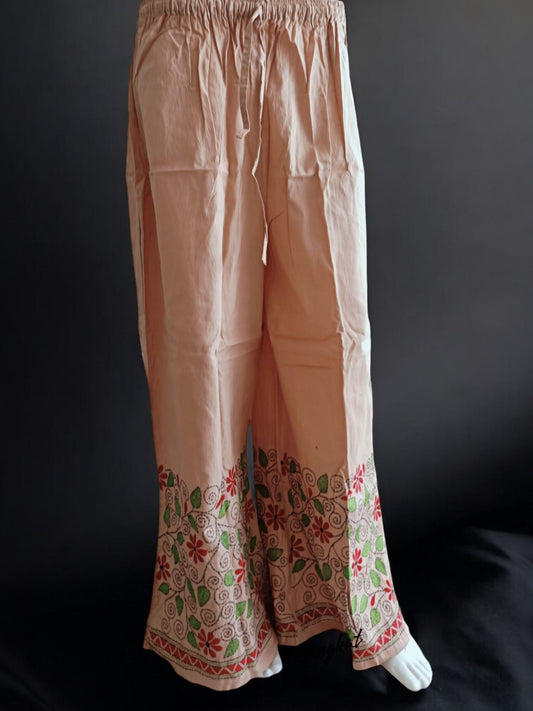 Pure Cotton Trendy Plazzos with Kantha Stitch