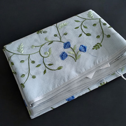 Kota Doria Embroidery Saree