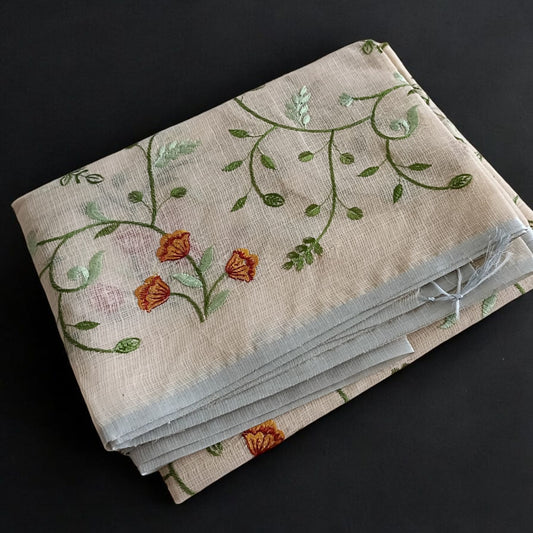 Kota Doria Embroidery Saree