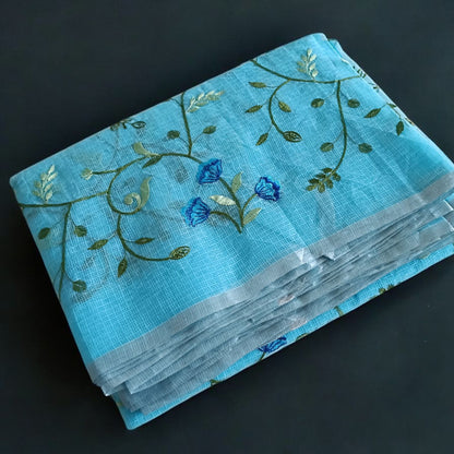 Kota Doria Embroidery Saree