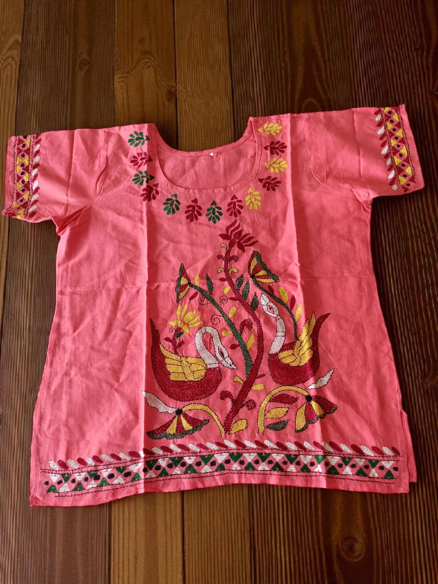 रजनीका | 46" Size - Pure Cotton Kantha Stitch Women's Top