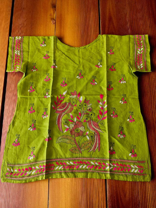 वनश्री | 46" Size - Pure Cotton Kantha Stitch Women's Top