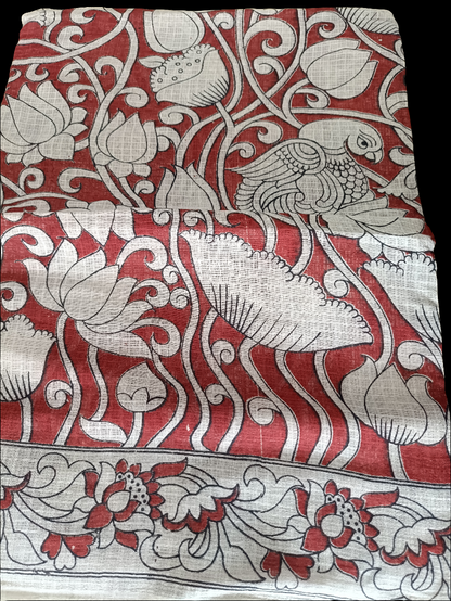 कलामिनी - Pure Kota Handloom Cotton Handcrafted Kalamkari Saree